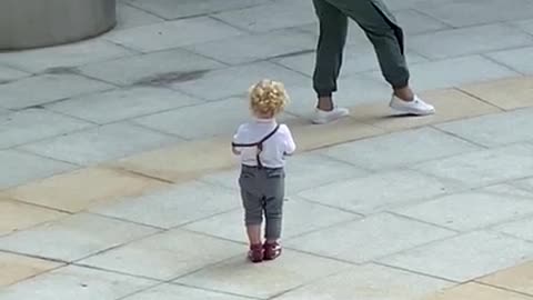 Little baby wants to join Chinese Kungfu lady