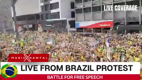 HUGE protest for FREE SPEECH in Brazil.