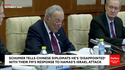 Schumer Confronts Chinese Diplomats Over China's 'No Sympathy' Reaction For Israel Post-Hamas Attack