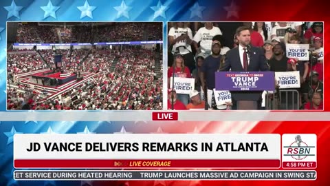 WATCH Sen. J.D. Vance Takes the Stage at President Trump Rally in Atlanta - 8-3-24