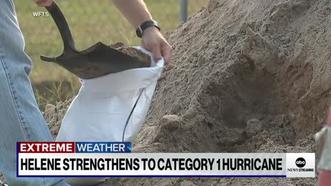 Helene strengthens to a Category 1 hurricane