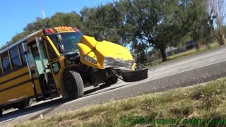 SCHOOL BUS SLAMS PICKUP, LIVINGSTON TEXAS, 11/30/20...