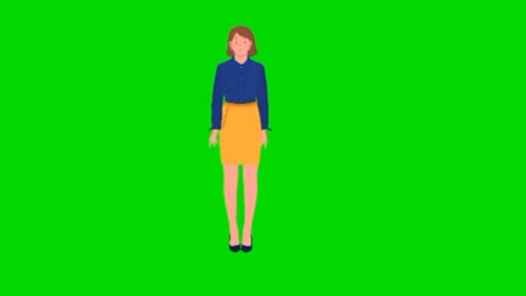 Female employe think green screen video