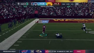 Madden 21 Washington Football Team Pre-season Game1 Highlights FASGaming