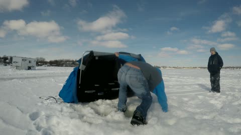 How to Get Wet While Ice Fishing in One Step