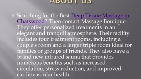 Best Deep Tissue Massage in Chatswood