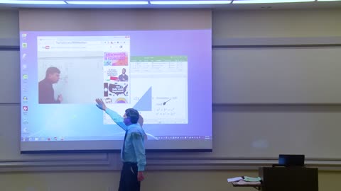 Math Professor Fixes Projector Screen (April fools prank