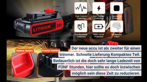 Black + decker lithium akku kompatibel mit black + decker 18 v 2,0 ah, bl2018-xj produkten