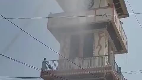 Clock tower washing.