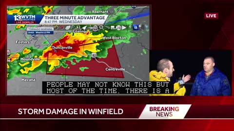 Winfield, Alabama Police Chief Brent Burleson talks about apparent tornado strike