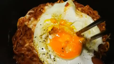 Spicy Ramen dipping egg yolk.