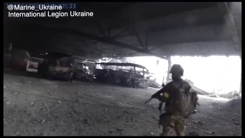 shots of the battles as the foreign legion and soldiers of the Armed Forces defended the city