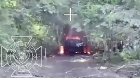 Russian "North" Group drone operators strike a Ukrainian BTR-80 using new cable-guided FPV drone