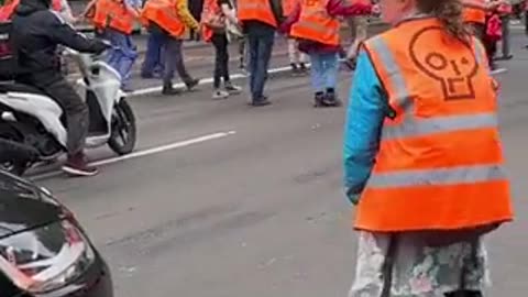 Working class mother pleads with posho crusty leftists "just stop oil" to move out the road...