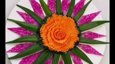 Chinese Fruit cutting art.