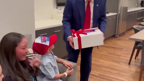 Donald Trump Surprises 8-Year-Old Liam, Who Has a Rare Brain Disorder, with a Visit and Gift in NY!