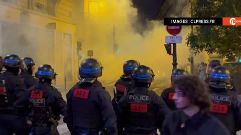 Far-left extremists are rioting in France tonight after the EU elections