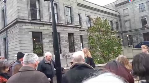 In the Four Courts Yard Gemma O'Doherty gives a speech (12-04-24)