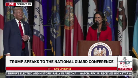 Tulsi Gabbard Officially Endorses President Trump at National Guard Event in Detroit, MI (8/26/24)