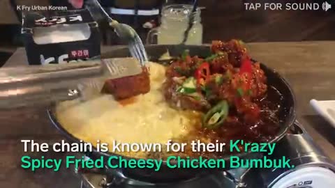 Korean Restaurant Wraps Spicy Chicken In Melted Cheese_batch