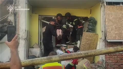 Rescuers found an 86-year-old woman from under the rubble of a destroyed