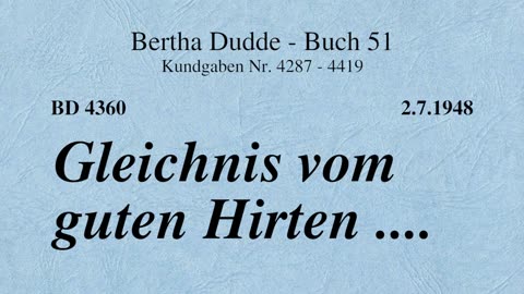 BD 4360 - GLEICHNIS VOM GUTEN HIRTEN ....