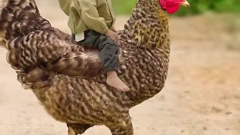 Playing on hen