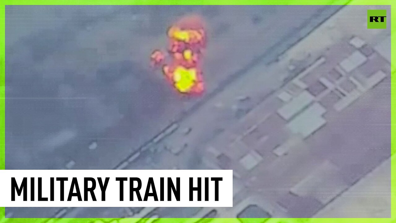 Ukrainian military train hit by surface-to-surface missile strike