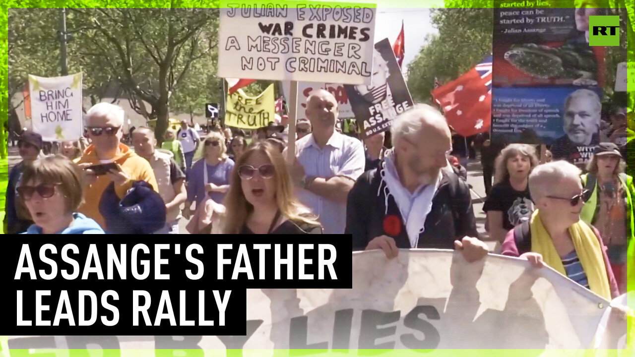 Assange’s father leads massive protest in Australia