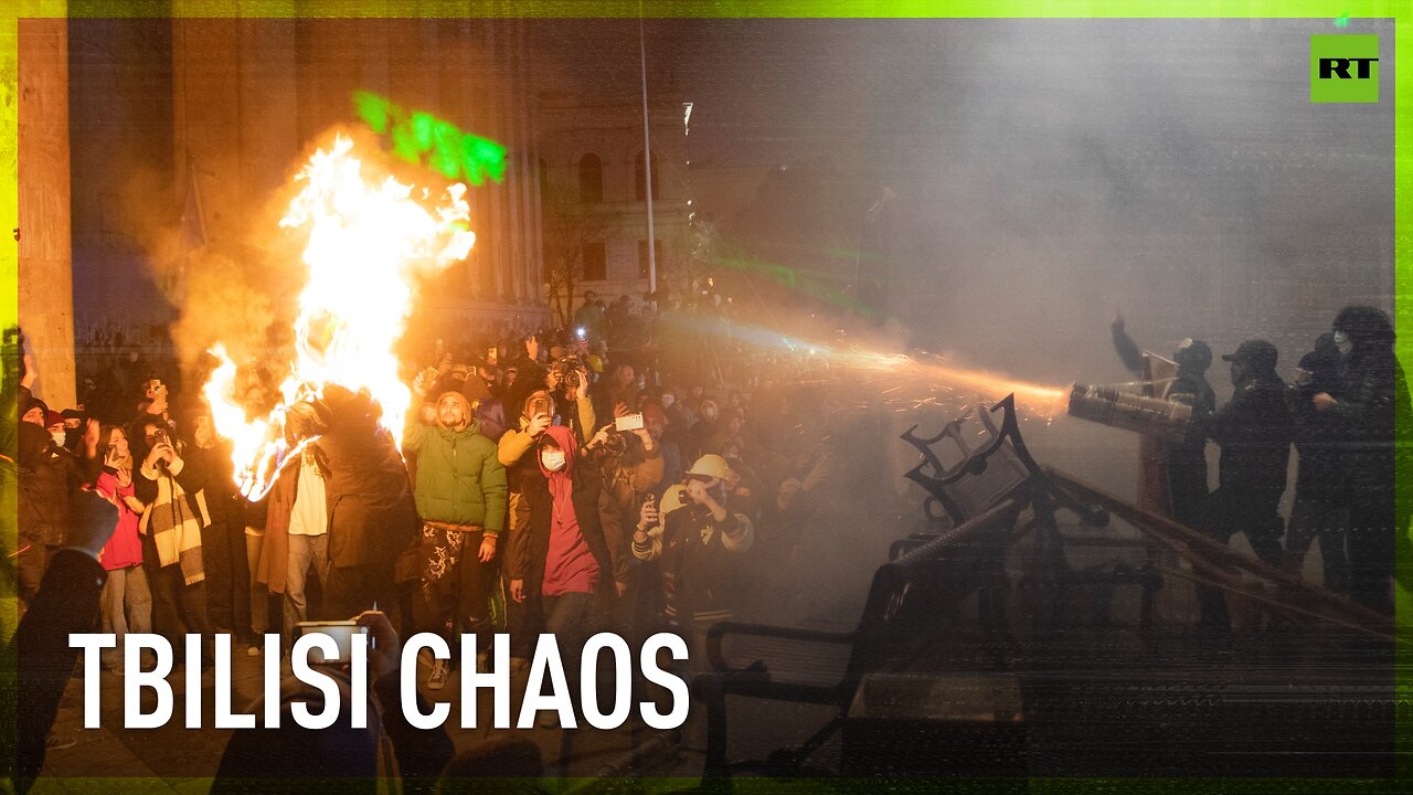 Firecrackers, tear gas, water cannons | Chaos grips Tbilisi for third consecutive night