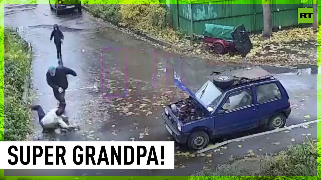 Super Grandpa saves a kid from mugging in Moscow Region