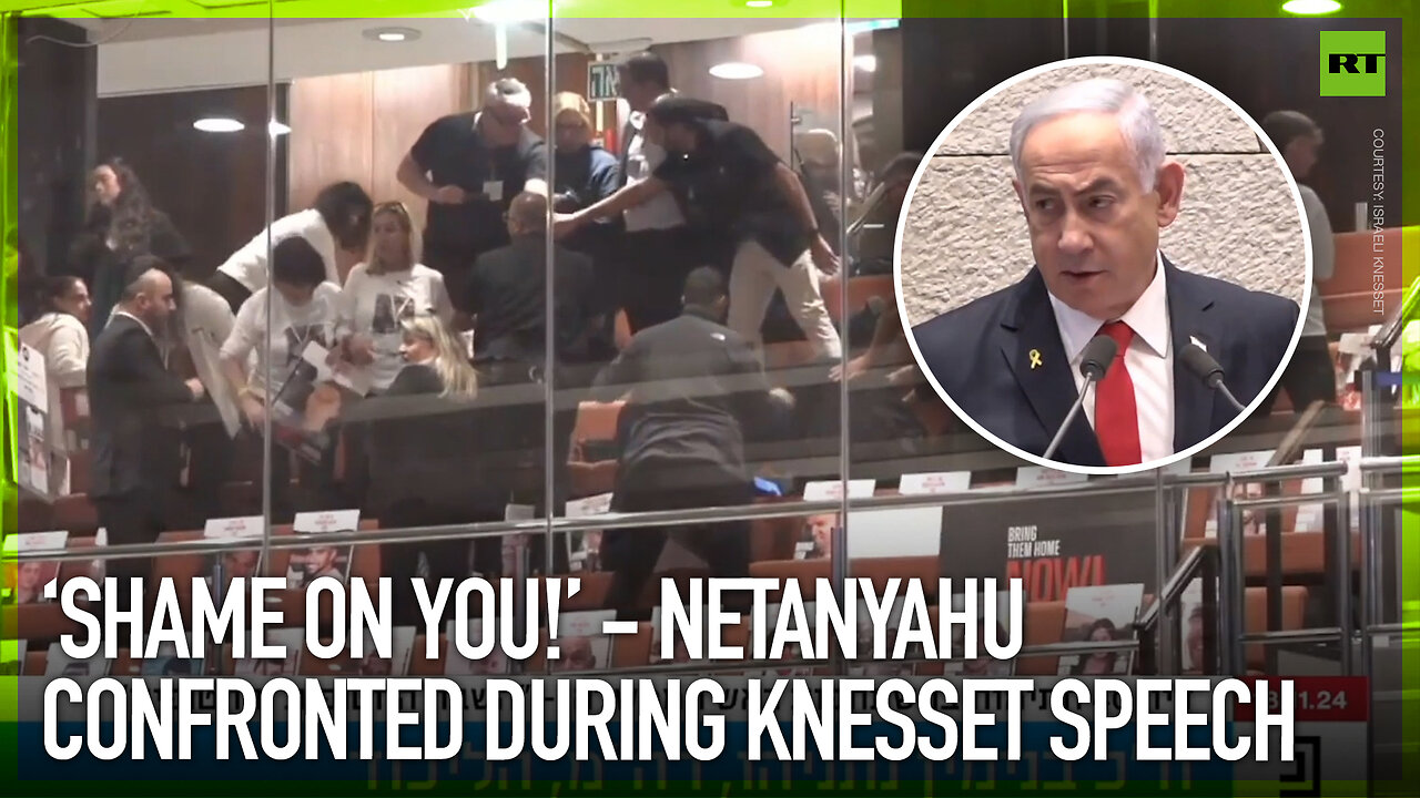 ‘Shame on you!’: Netanyahu confronted during Knesset speech