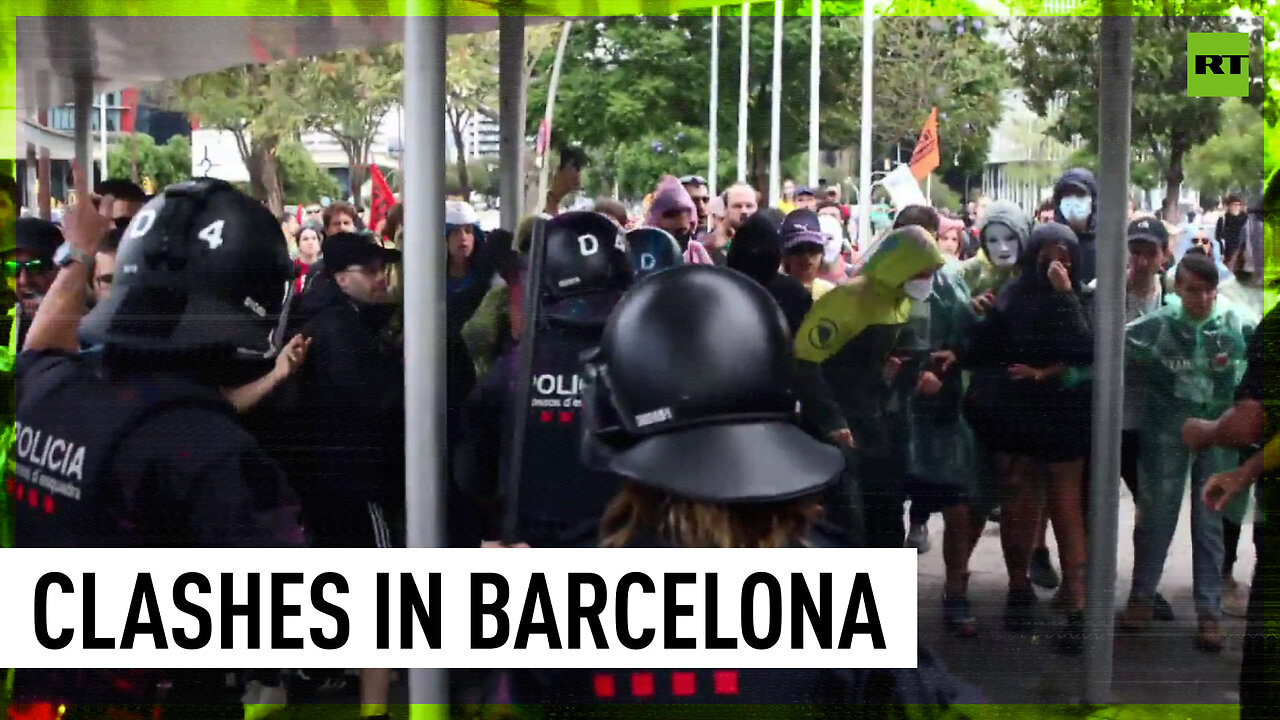 Housing rights activists clash with police in Barcelona