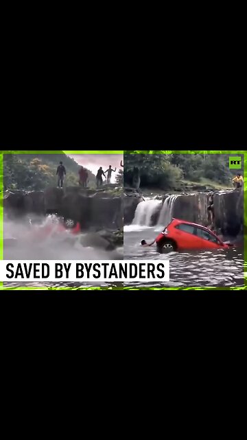 Involuntary swim | Two rescued as car plunges into waterfall