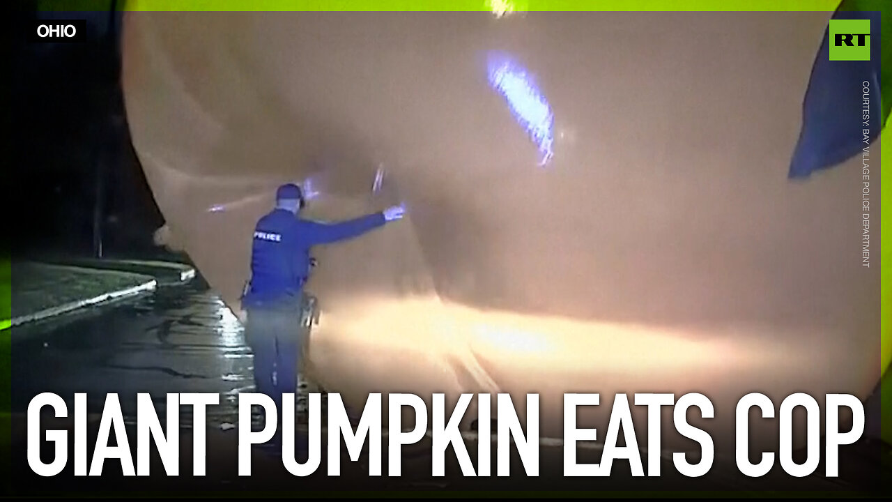 Giant pumpkin eats cop