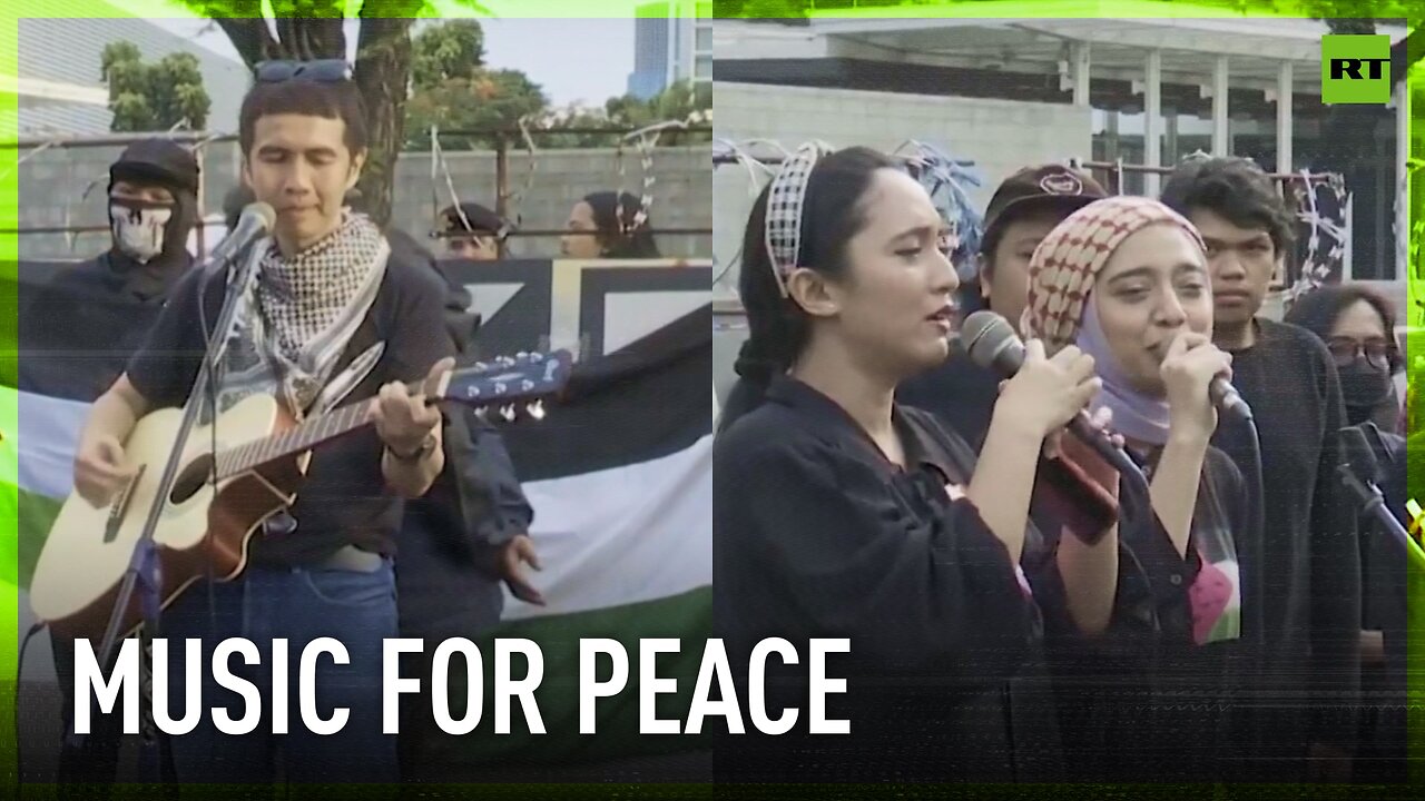 Music in support of Palestine | Indonesian musicians demand Gaza ceasefire in front of US embassy