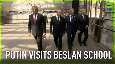 Putin visits Beslan school where 334 were killed during 3-day terrorist attack in 2004