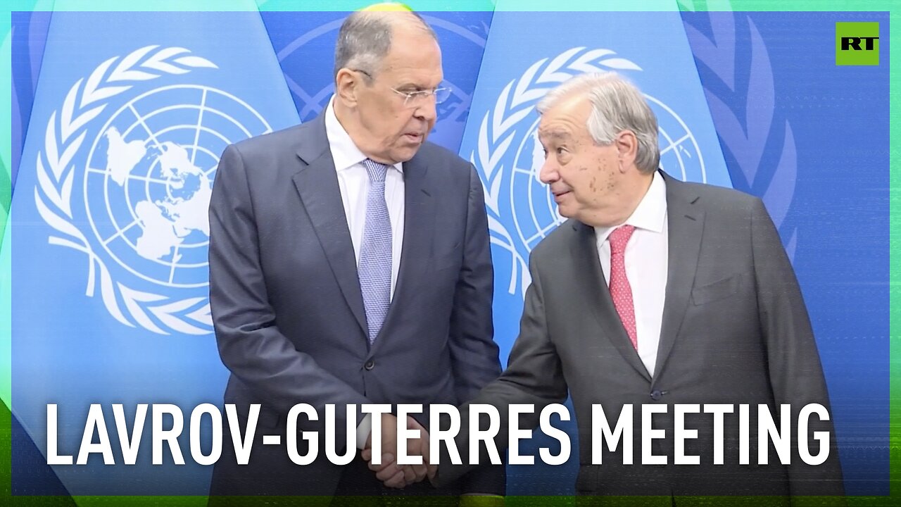 ‘Where’s this carpet from?’ | Lavrov meets with UN chief on UNGA sidelines