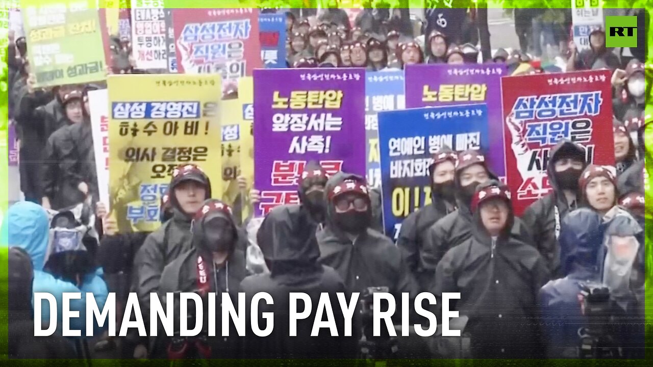 Samsung workers clad in black begin three-day strike