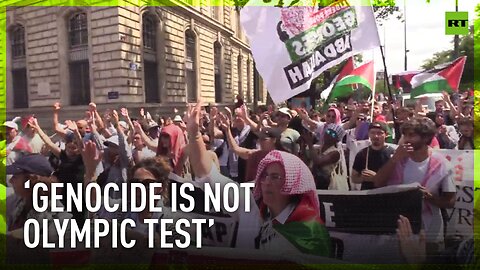 Palestine supporters flock to Paris streets demanding to ban Israel from Olympics