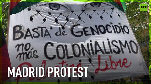 Crowds gather in Madrid to express solidarity with Gaza