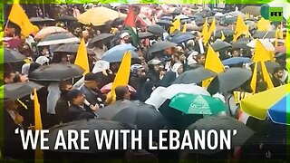 Iranians take to the streets to show solidary with Lebanon