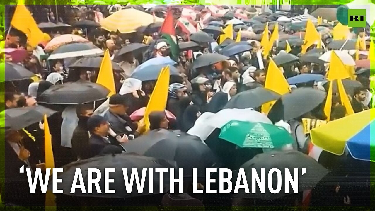 Iranians take to the streets to show solidary with Lebanon