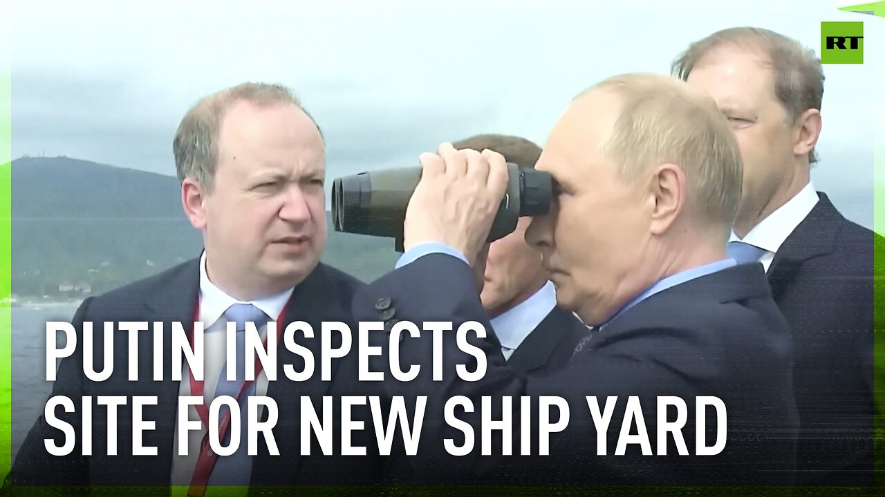 Putin boards ferry to inspect site for a new ship yard in Vladivostok