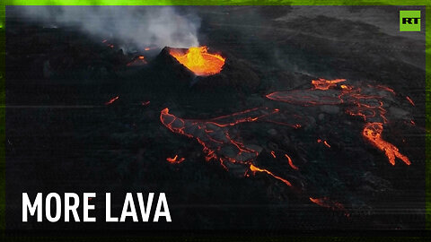 Iceland volcano sends lava rivers flowing away
