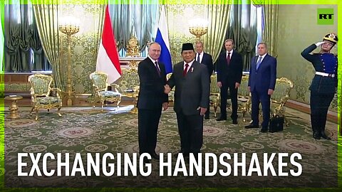 Putin and Indonesia's Subianto exchange handshakes