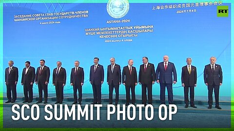 World leaders pose for a photo ahead of SCO council meeting