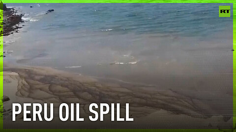 Peru beaches covered in black stains after oil spill