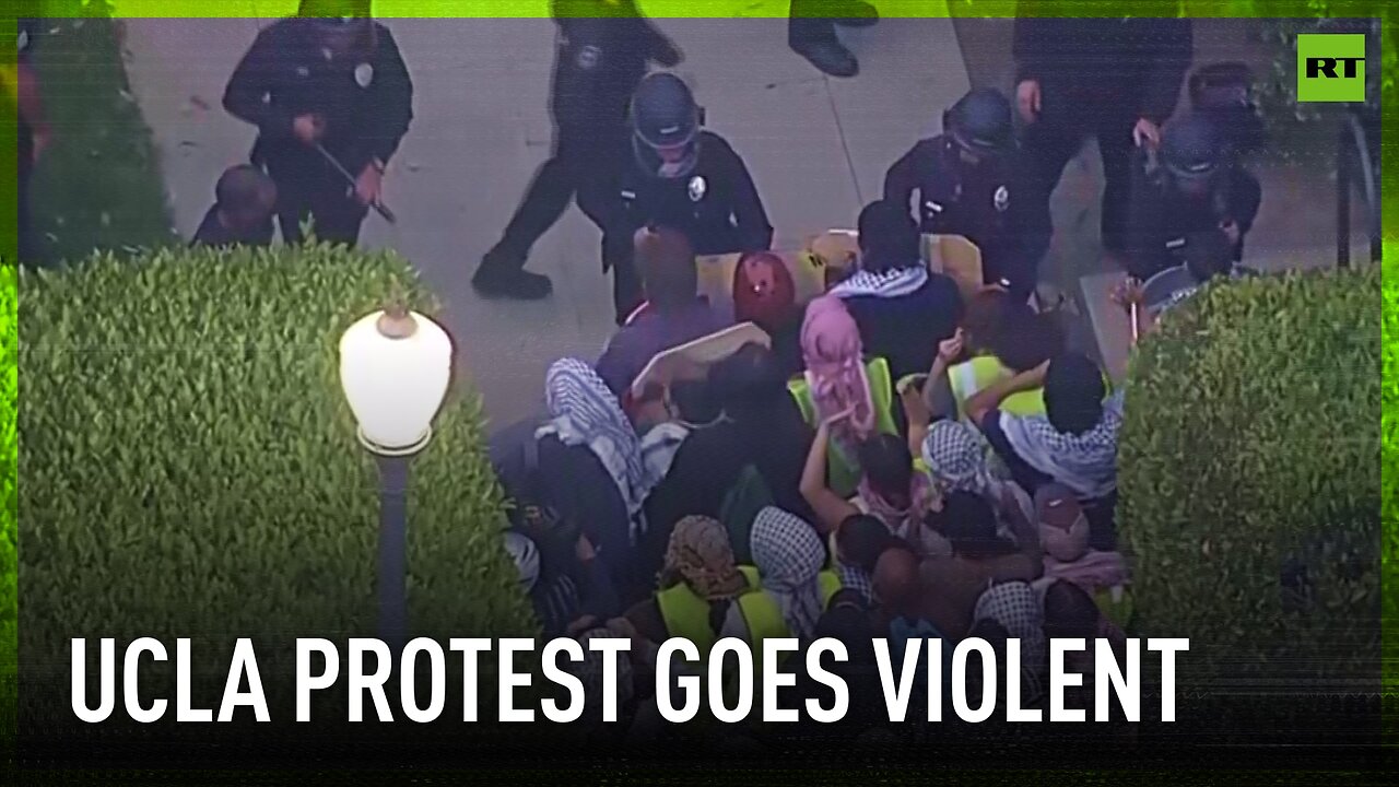 Scuffles erupt at pro-Palestinian protest on UCLA campus