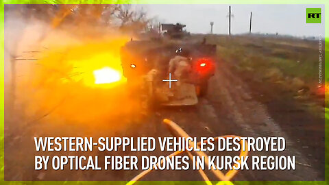 Western-supplied vehicles destroyed by optical fiber drones in Kursk region